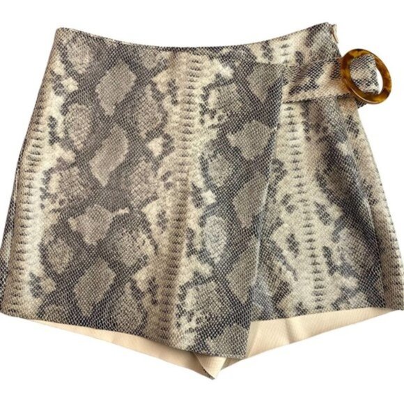 ZARA Snake Print Wrap Style Skort Sz Small - Picture 5 of 8